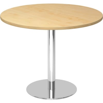 BISTRO F100R C - Systeem conferentietafel Esdoorn Chroom Ø 100