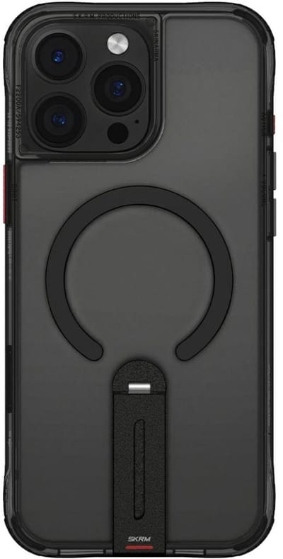 Skinarma Helix - Hoesje voor mobiele telefoon - Magnetisch Opladen - 360° Draaibare Standaard - Zwart