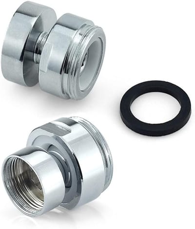2pcs Swivel Faucet Adapter - 360 Degree Brass Wire Faucet Adapter - Tap Aerator Connector - Female to Male Wire - 22mm-22mm