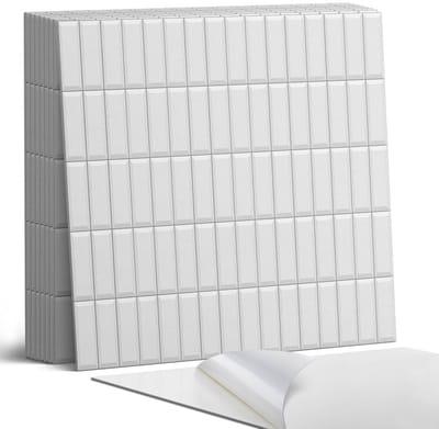 Coloray Plaktegels - Gladde, rechthoekige mozaïek Portugese Tegels - 30 cm x 30 cm - Wit Plaktegels - 9 stuks - Vierkant PVC Tegels - Plaktegels Keuken - Zelfklevende Vloertegels - Vinyl Tegels - Zelfklevende Tegels