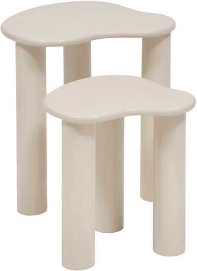 MISOU Bijzettafel - set van 2 - Salontafel - Koffietafel - Tafeltje - Banktafel - 45x45x50cm - Pine - Hout - ASTRA