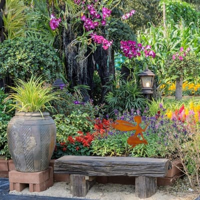 Ornements d'extérieur Jardin Patio Fée Fleur Gobelin Silhouette Métal Fer Artisanat Décoration Elfe Type 1 black