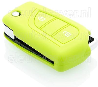 Autosleutel Hoesje geschikt voor Citroën - SleutelCover - Silicone Autosleutel Cover - Sleutelhoesje Lime groen
