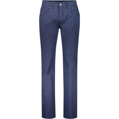 Gardeur Broek Bill Fine Pattern Cotton Comfort Stretch Soft Wash-out Effects Marine / male