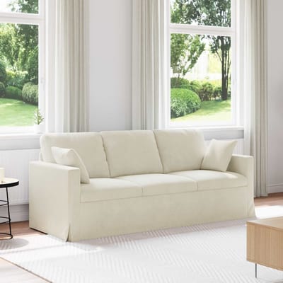 vidaXL - Bank - Crème - 198 - x - 78 - x - 80 - cm - Fluweel
