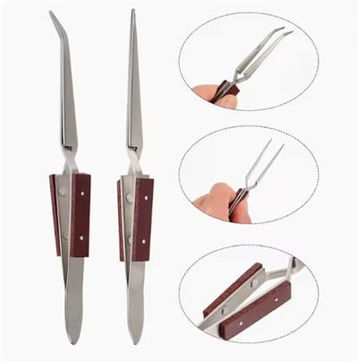 Actie4you® - Zelfknellende pincet set – 2 delig (recht & gebogen) – Klem Pincet – Knijptang – Vasthoud Pincet