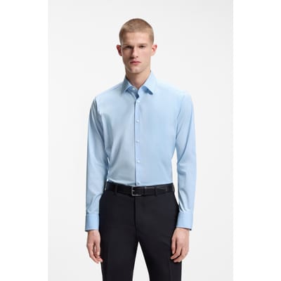 BOSS Joe regular fit overhemd - popeline - wit - Strijkvriendelijk - Boordmaat: 40