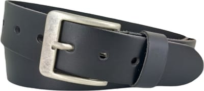 Leren Riem voor Dames en Heren | Kleur: zwart | Lichte Gesp | 4cm breed | Riemmaat: 85cm (totale lengte: 100cm) | 100% echt leer | Nikkelvrije gesp
