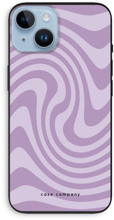 Case Company® - Hoesje geschikt voor iPhone 14 hoesje - Swirl Paars - Biologisch Afbreekbaar Telefoonhoesje - Bescherming alle Kanten en Schermrand