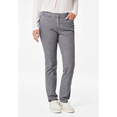 Jeans LOUISA met borduursel - grijs - Gr. 26 van Goldner Fashion
