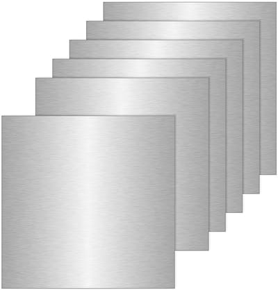 Aluminium Platen 30 x 30 cm - 6 Stuks, 0.5 mm Dikke Snijplaten met Beschermfolie voor Modelbouw en Creatieve Projecten