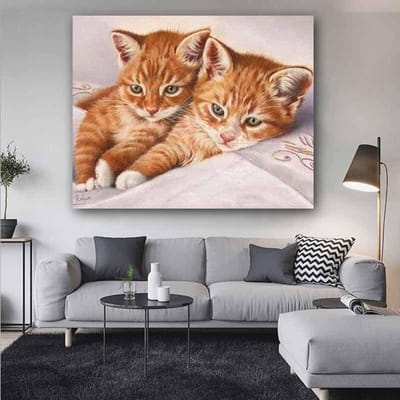 5D Kat Cartoon Diy Diamanten Borduren Dierenmozaïek Versier Broderies Diamond Painting 20X30 brown