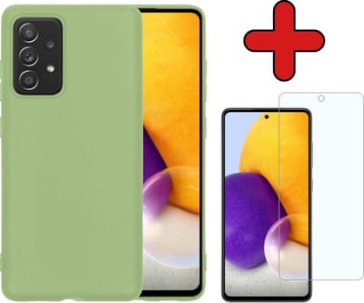 Hoesje - Met Screenprotector - Geschikt voor Samsung Galaxy A72 - Sterk & Shockproof - Telefoon Hoes - Back Cover - Siliconen Case - Telefoonhoes - Groen