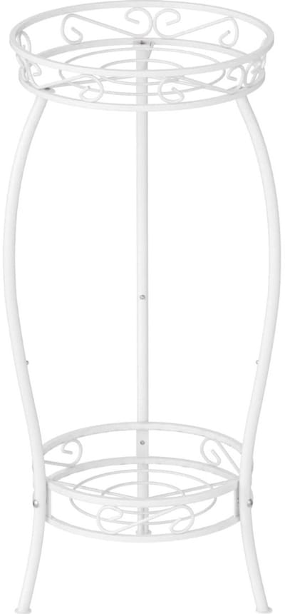 KAD® Plantenrek Buiten - Metalen Plantentrap voor Buiten & Binnen - Decoratief Plantenrek voor de Tuin - Wit - 29cm x 29cm x 69cm