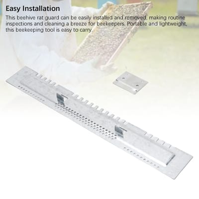 Lot de 5 Réducteurs d'Entrée de Ruche en Acier Inoxydable Garde-Rats pour Ruche Standard à 10 Cadres white