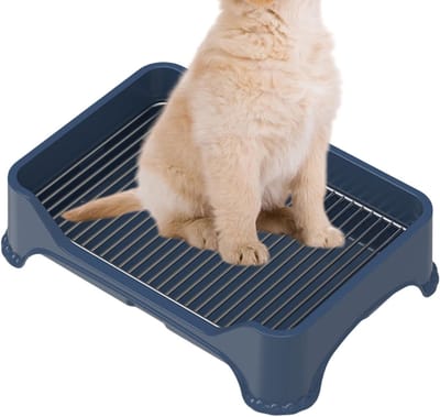 Hondentoilet Puppy - Binnen Toilet - Zindelijkheidstraining - Roestvrij Staal - 52x365x14 cm - Grijs