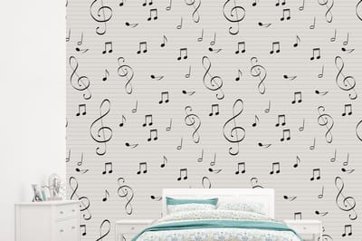 Behang - Fotobehang Bladmuziek - Patronen - Muziek - Breedte 245 cm x hoogte 220 cm