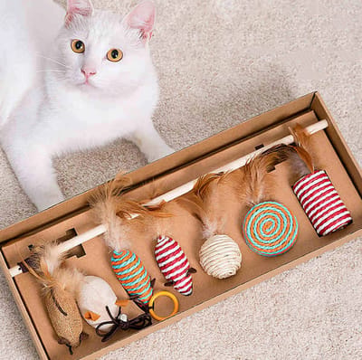8 Stuks - Kattenspeeltjes Set - Kattenspeelgoed & Speelmuisjes - Interactieve Kattenspeelgoed - Kitten Speeltjes - LOUZIR