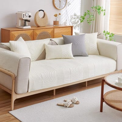 Nordic Gewassen Katoen Bankkussen Modern Zitkussen B&B Antislip Jacquard Bankhoes Vierseizoenen Universele Hoesdoek 70*70cm