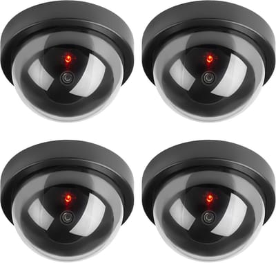 Dummy Beveiligingscamera's - Nep Camera's - Diefstal Preventie - Realistisch Uiterlijk - 4 Stuks - Zwart