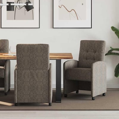 Eetkamerstoelen op wieltjes - Stoelen set - Comfortabel tafelen - Geïntegreerde wieltjes - 58 x 67 x 97 cm - Donkergrijs