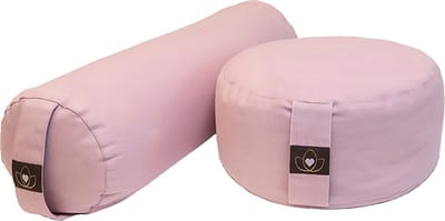 Pakket bolster en meditatiekussen - oudroze
