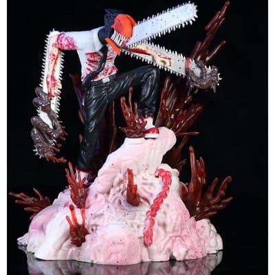 Chainsaw Man Anime Merchandise Duiveljager Denji Actiefiguur Standbeeld Model Bureauornament Computerkast Decoratie Speelgoed Cadeau white