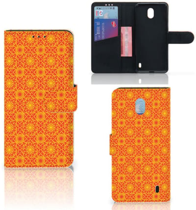 Nokia 1 Plus Telefoon Hoesje Batik Oranje