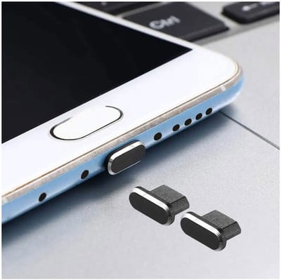 Micro USB Stofdichte Plug Dopje voor Smartphone / Tablet / Camera / E-reader | Kapje voor Micro-USB apparaten tegen Stof, Water en Vuil | 2-Pack | Zwart