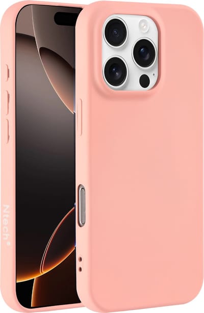 Hoesje Geschikt voor iPhone 16 Pro Max – Zacht siliconen liquid backcover – Licht Roze