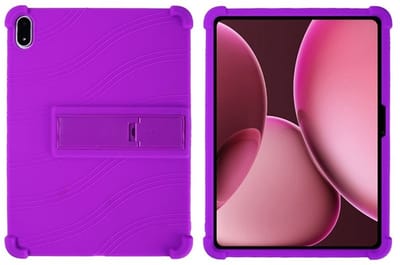 Coverup Tablethoes geschikt voor OnePlus Pad 3 Hoesje - Siliconen Back Cover met Kickstand - Paars