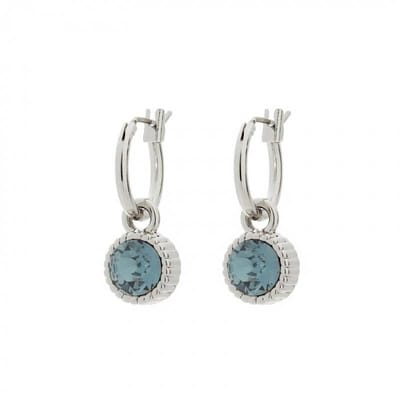 Biba Hang Oorbellen Zilver met Swarovski Steentje Ind. Sapphire