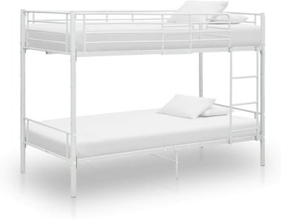 Stapelbed van metaal voor kinderen, wit, 90 x 200 cm