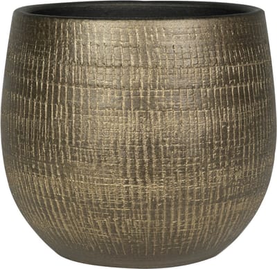 BD Plantenpot/bloempot - binnen - keramiek - goud - D26 cm x H25 cm - kamerplanten