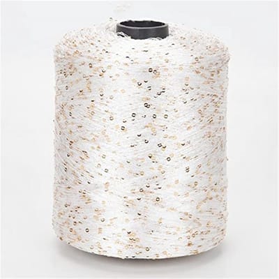 Glitter IJszijde Garen Zomer Breigaren Wit Zilver Parelmoer Draad
