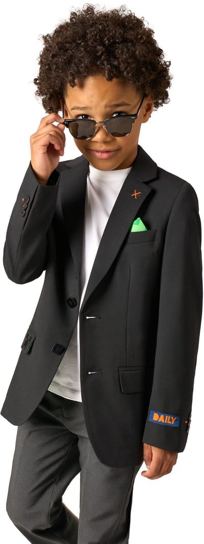 OppoSuits Daily Jongens Minecraft Blazer - Kids Jasje - Overworld - Zwart - Maat 92/98
