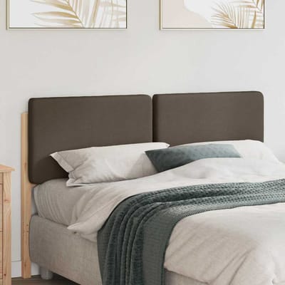 vidaXL - Gestoffeerd - hoofdbord - Bruin - en - Taupe - 160 - cm - Massief - grenenhout