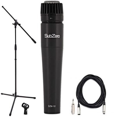 SubZero Dynamische Instrumentmicrofoon met Kabel en Microfoonstandaard