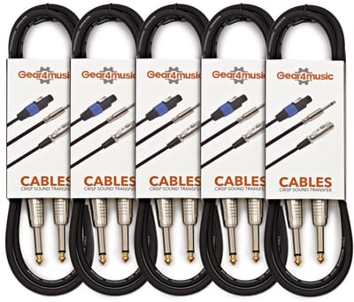 Set van 5 Jack Instrumentkabels, 3 m