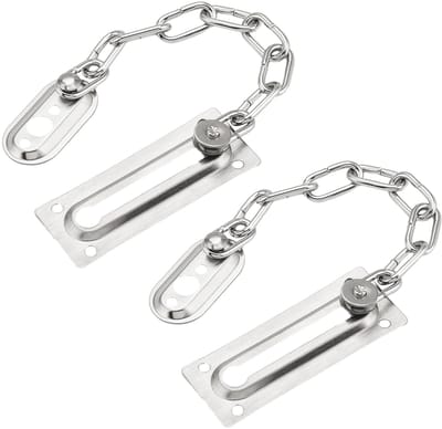 Dailygoods- Deurkettingslot Diefstalbestendig - Binnendeurslot - Roestvrij Stalen Deurketting - Veiligheidsgrendel - Set van 2 - Afmetingen 85 mm x 37 mm - Deurslot
