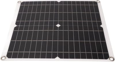 Zonnepaneel Kit - Draagbaar Paneel - Energie Opwekken - Monokristallijn Silicium - 25W 15V - Zwart