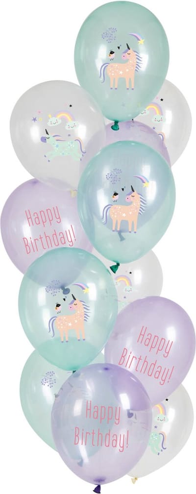 Folat - Ballonnen unicorns & rainbows (12 stuks)