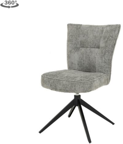 Tower Living Eetkamerstoel Bardi draaibaar - Stof Haga 09 silver