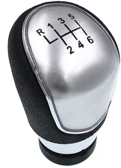 Dailygoody - Schakelknop - 6 Speed - Modern Design - Zilver - Gaiter - Voor Ford Fiesta MK7 C-max Galaxy Kuga Transit - Roestvrij staal