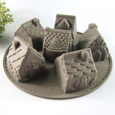 Siliconen Bakvorm voor Chocolade, Jelly en Snoep - 6-Hole 26 x 26 x 6.3 cm, Ideaal voor Taart en Desserts, Diverse Kleuren