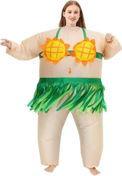 Opblaasbaar Kostuum - Danser Outfit - Feestelijk Verschijnen - Snelle Opblaastijd - 150-190cm - Geel