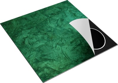 Chefcare Inductie Beschermer Donker Groene Muur - Stenen Muur in het Groen - 78x78 cm - Afdekplaat Inductie - Kookplaat Beschermer - Inductie Mat