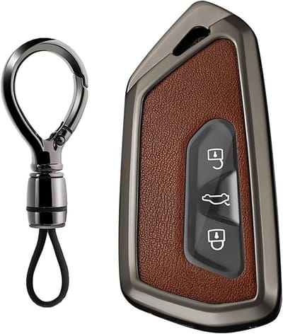 Zinc Alloy Sleutelbescherming voor VW Golf 8, ID.3, ID.4, Seat Leon en Tarraco met Sleutelhanger en Beschermhoes