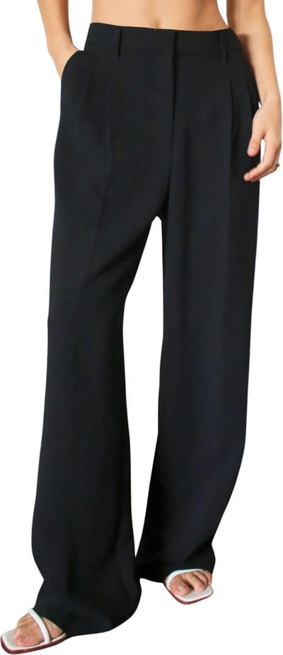 Comfortabele Dames Wijde Pants / Broek / Pantalon | Flared Broek | Zwart - S (36)