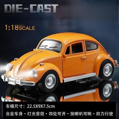 1:18 1955 Kever Klassieke Auto Vintage Legering Auto Model Simulatie Diecast Speelgoed Auto Collectie Met Geluid En Licht